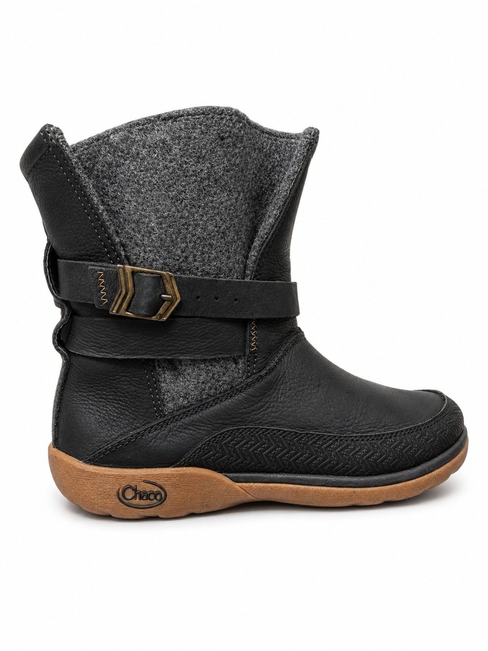 Chaco Hopi Castlerock Black Gray Waterproof Leather & Wool Boot Size 7